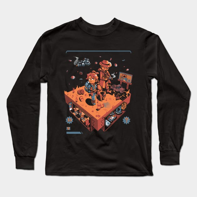 Isometric Fallout Wasteland Long Sleeve T-Shirt by Heyra Vieira